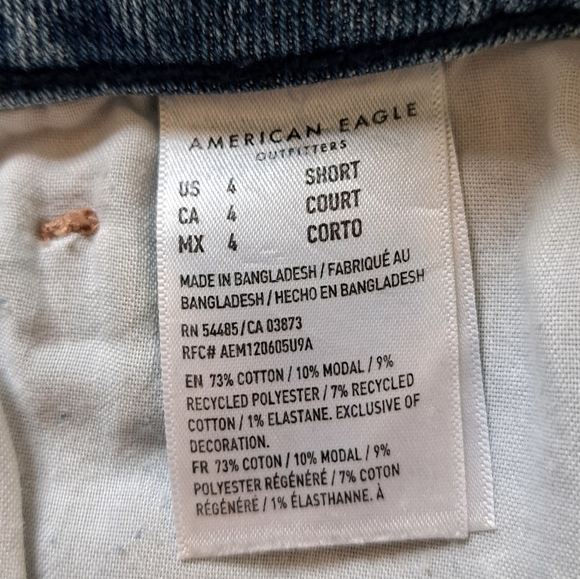 American Eagle Jeans Curvy Mom Jeans Size 4 Short Blue Denim Stretch Casual - Picture 8 of 14